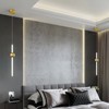 POWLIG 3.93 Inch Modern LED Pendant Light with Dimmable & Height Adjustable Gold Ceiling Fixture - 2 Pack - 2 of 4