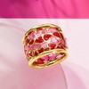 Ross-Simons Italian Red and Pink Enamel Heart Ring in 18kt Gold Over Sterling - 4 of 4