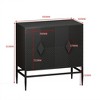 Accent Storage Cabinet with 2 Doors,Wooden Sideboard Buffet Cabinet,Sofa Console End Table for Kitchen Bathroom Living Room Entryway Black - 3 of 4