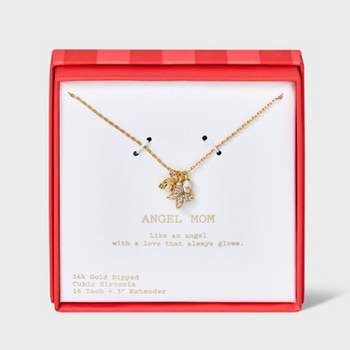 14k Gold Dipped Cubic Zirconia Rainbow and Butterfly Charm Pendant Necklace - A New Day™ Gold