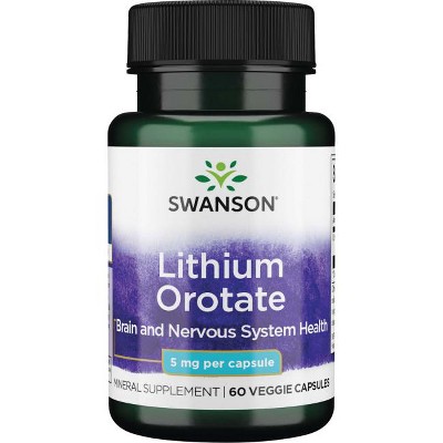 Swanson Mineral Supplements Lithium Orotate 5 mg Capsules 60ct.