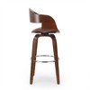 SKRAN 30.25" Upholstered Swivel Barstool, Faux Leather Metal Counter Height Bar Stools for Kitchen, Home and patio, Brown(18.5"D×19.5"W×41.75"H) - 4 of 4