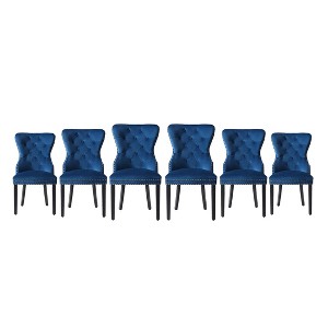 WestinTrends Wordford Velvet Upholstered Tufted Dining Chairs (Set of 6) - 1 of 4