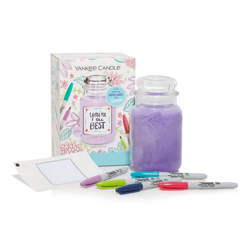 Sharpie Gift Set Glass Lilac Blossom Jar Candle - Yankee Candle, 2 of 7
