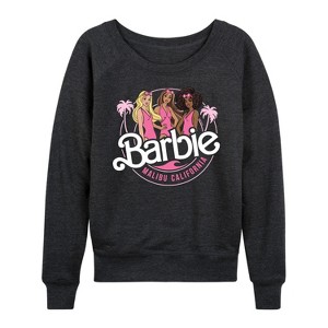 Women's - Barbie - Malibu California Lightweight French Terry Wide Neck Long Sleeve Shirt - 1 of 4