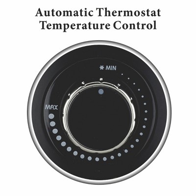 Portable Black Ceramic Electric Heater with Thermostat Control