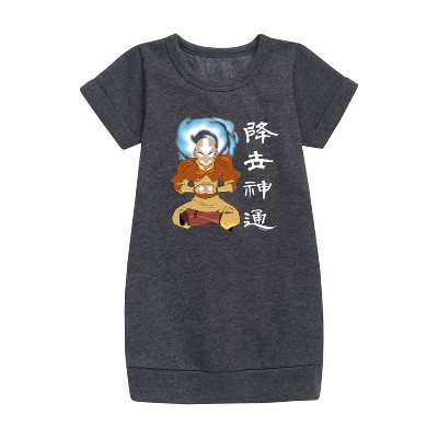 - Avatar: The Last Airbender - Aang Avatar State Graphic Short Sleeve Fleece Dress