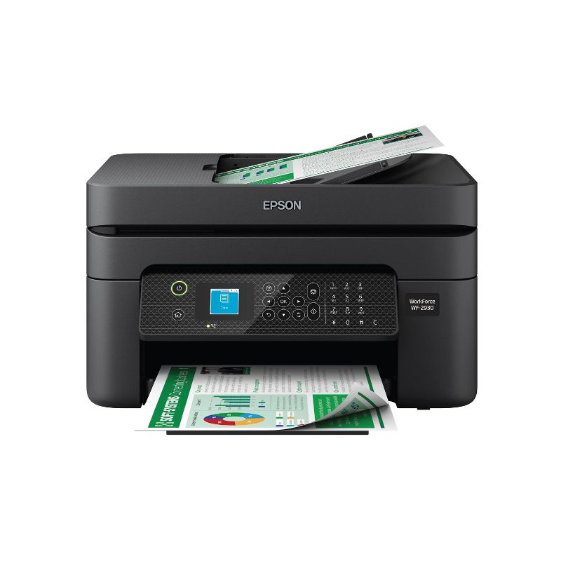 Epson WorkForce WF-2930 Wireless All-in-One Color Inkjet Printer, Copier, Scanner - Black, 1 of 8
