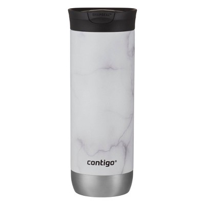 Contigo 20oz SnapSeal Insulated Stainless Steel Travel Mug White Marble: Leakproof, Vacuum-Insulated, Dishwasher-Safe