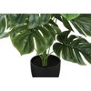 Artificial Plant, 24" Tall, Monstera, Indoor, Faux, Fake, Table, Greenery, Potted, Real Touch, Decorative, Green Leaves, Black Pot - 3 of 4
