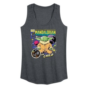 Women's - Star Wars - The Mandalorian Grogu Comic Cover Graphic Racerback Tank - 1 of 4