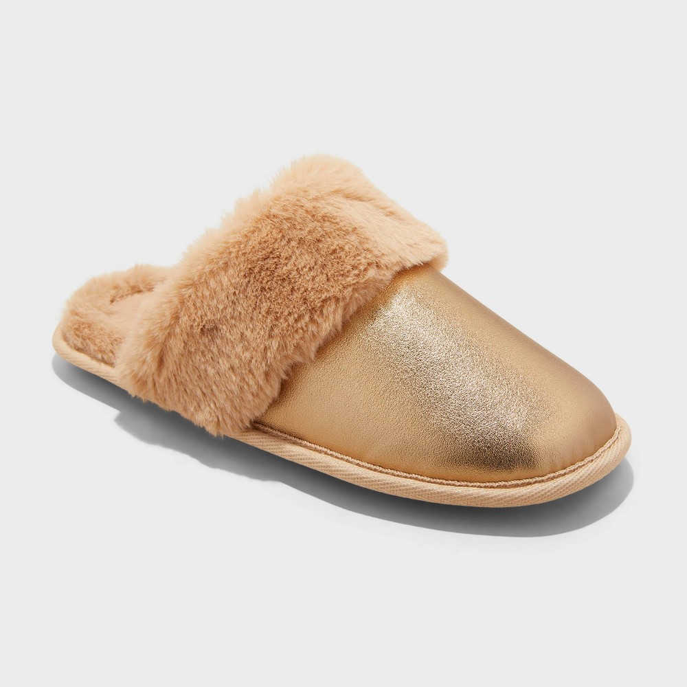 Women's Rae Metallic Scuff Slippers - Auden™ Tan L