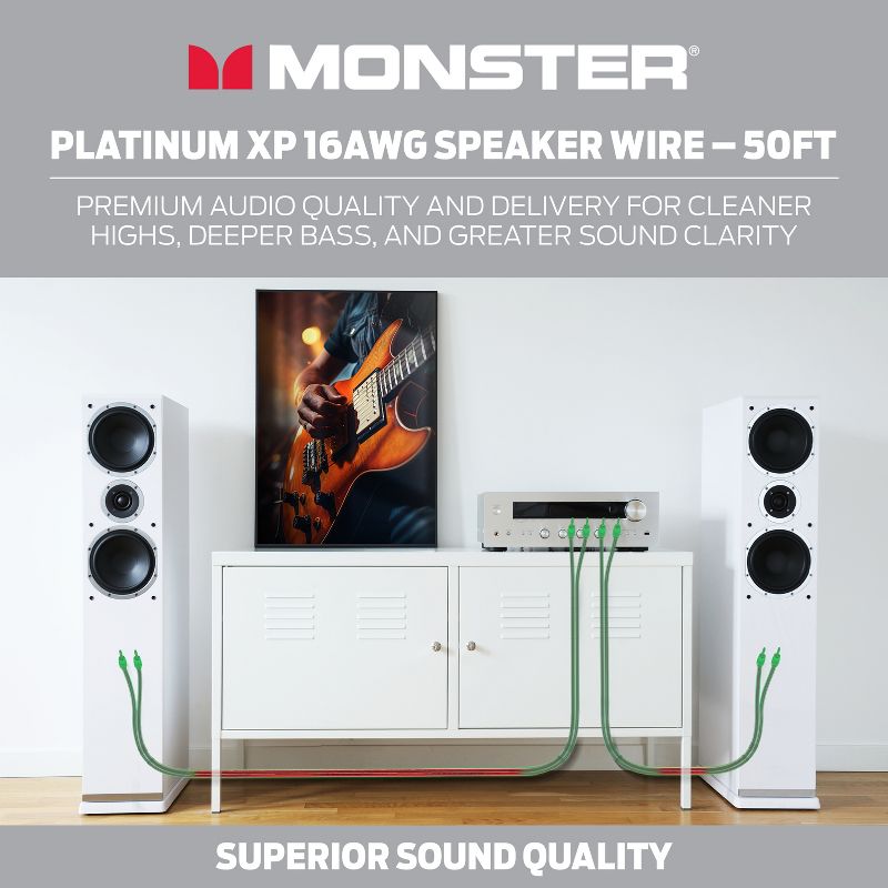 Monster Platinum 16 AWG XP Clear Jacket and Magnetic Flux Tube Speaker Wire Cable Spool, 2 of 10