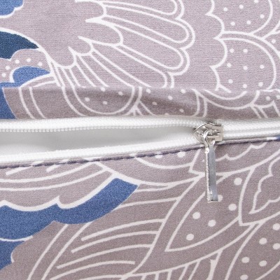 Blue Floral Microfiber Twin/Twin XL Duvet Cover Set