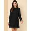 Allegra K Women's Elegant Ruffle Crew Neck Formal Elegant Mini Floral Lace Dress - 4 of 4