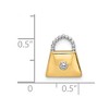 Black Bow Jewelry 14k Yellow Gold & White Rhodium Purse Slide Pendant, 11mm (7/16 inch) - 4 of 4