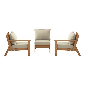WestinTrends Avalon Outdoor Patio HDPE Sectional Sofa with Patio Cushions - 1 of 4