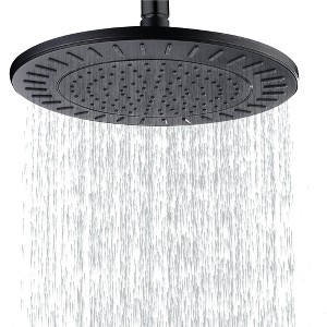 BRIGHT SHOWERS 9" Rain Shower Head, High Pressure Waterfall with Adjustable Angle, Anti-clogging Silicone Nozzles, Luxury Overhead Shower for Bathroom - 1 of 4