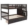 PAGED Full over Full Bunk Bed with Storage Stairs, Wooden Bed Frame with Twin Size Trundle and Guardrail, Modern Loft Bed for Kids, Adults - 4 of 4