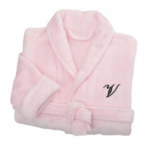 Personalization Mall Embroidered Short Fleece Robe - Pink - 1 of 1