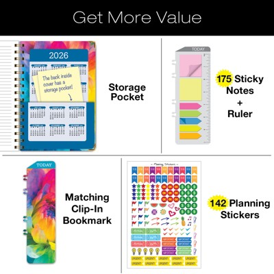 Global Printed Products Hardcover CY 2025 Fashion Planner - 7"x9" (Rainbow Petals)