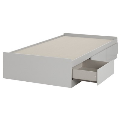 Reevo Mates Bed with 3 Drawers - Twin - Soft Gray - South Shore