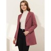 INSPIRE CHIC Women's Mid-thigh Collarless Single Breasted Outwear Winter Overcoat - 2 of 4
