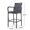 Coolbibila-Set Of 2 Barstool, Polyethylene Rattan Bar Chair Stool, Modern Bar Chair, Bar Chair With Back, Bar Chair High For Outdoor - 4 of 4