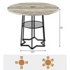 Homhougo Round Dining Table for 4, 38.6 Inch Wood Dining Room Table with Storage Shelf Gray - 2 of 4