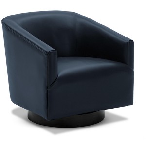 NicBex Faux Leather Accent Chair,Upholstered Living Room Chairs with Curved Backrest and Wood Base,Modern Armchair,Club Chairs for Living Room - 1 of 4