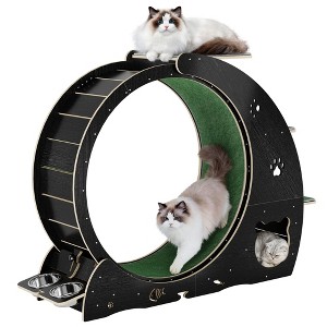 Cat Exercise Wheel for Indoor Cats - 48" Large Cat Running Wheel with 3-Level Jumping Tower, Quiet Spinner Hamster Wheel - 1 of 4