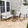EAGLE PEAK Sunset Dune 6 Piece Collection Modern Outdoor  Furniture Set, Patio Wicker Wood Grain Lounge Set - 2 of 4