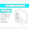 VYNXARIA 43"W*58"H Frameless Folding Shower Doors for Bathtub, 1/4" (6mm) Thick SGCC Tempered Glass Door, Bathroom Pivot Tub Glass Door, Matte Black - 2 of 4