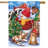 Barnyard Snowman Christmas House Flag Dog Horse Cow Calf 28" x 40" Briarwood Lane - 2 of 4