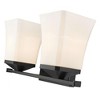 Darcy Collection 2-Bulb Chrome Bathroom Light Fixture with Opal Glass Shades - 2 of 4