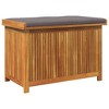vidaXL Cushion Box Dark grey, Natural wood color - 2 of 4