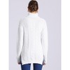 Allegra K Women's High Low Split Long Sleeve Turtleneck Cable Knit Sweater Jumpers - 4 of 4