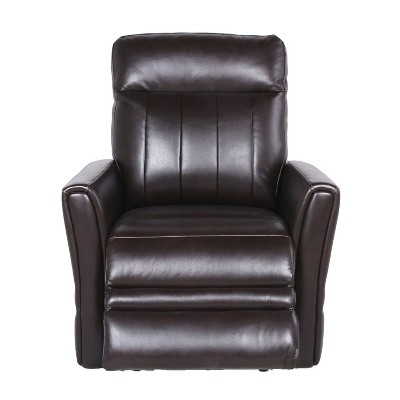 Coachella Transitional Brown Leather Recliner with Power Headrest