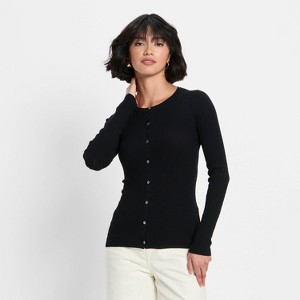 Women's Ribbed Cardigan - Future Collective - 1 of 3