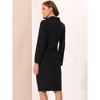 INSPIRE CHIC Women's Business Long Sleeve Notched Lapel Peplum Blazer Pencil Skirt Suit Set 2 Pcs - image 3 of 4