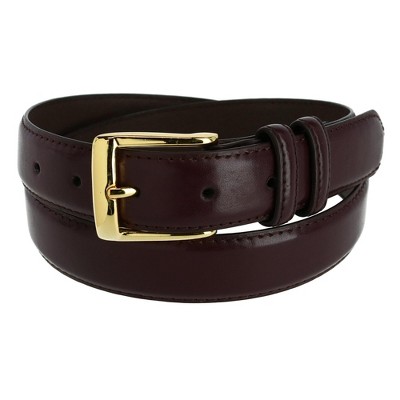 CTM Men's Leather Gold Buckle Belt