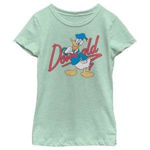 Girl's Disney Donald Duck Signature T-Shirt - 1 of 4