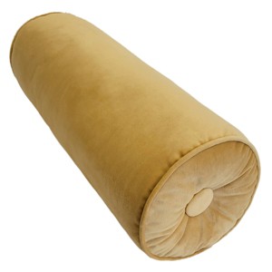 7"x18" Chelsea Luxe Velvet Neckroll with Piping and Button Oblong Throw Pillow - Edie@Home - 1 of 3