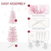 Whisen 5FT Artificial Pencil Christmas Tree with Realistic Branches and Plastic Base Stand - Pink - 4 of 4
