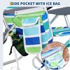 2-Pack High Backpack Beach Chairs - Reclining Heavy-Duty Folding Chair, 5-Position with Cooler Pouch & Cup Holder  & Towel Bar - 4 of 4
