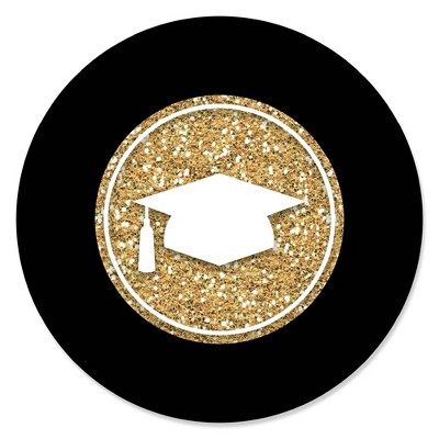 Big Dot of Happiness Gold Tassel Worth The Hassle - Graduation Party Circle Stickers - 24 Count