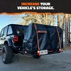 Mockins XL Hitch Mount Cargo Carrier Basket 60x24x6", 25 Cu. Bag, 500 Pound Capacity | Black - 2 of 4