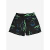 Batman Forever Batman & Riddler Repeat Blended Logo Adult Black Shorts - 3 of 4