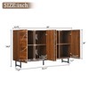 GDFStudio Pina 59'' Mid-Century Modern Wooden Storage Cabinet with 4 Doors and 8 Compartments - 4 of 4