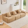 KWPZQEB Modern Sofa Couch for Living Room, Soft Teddy Fabric Boneless Sofa with Pillows & Curved Armrests, No Assembly - 2 of 4